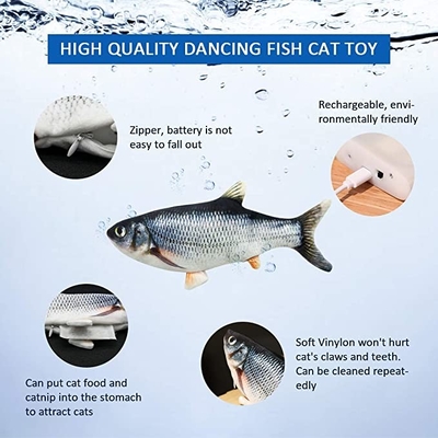 Dancing Fish Cat Toy Catnip Imitation For Pet Cat Laser Pointer