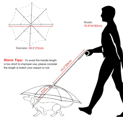 Dog Leash With Umbrella Attached Extendable For Small Dogs Adjustable