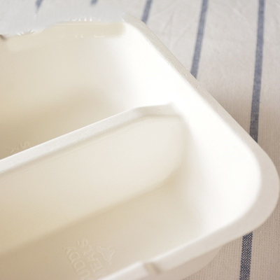 Disposable Pulp Pet Travel Bowl Cat Dog Food Basin Dry Wet Two Grid